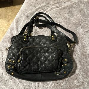 Linea Pelle Quilted black Satchel / Tote